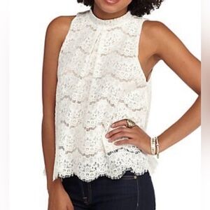 Love Fire Lace Mock Neck Sleeveless Top Size Large